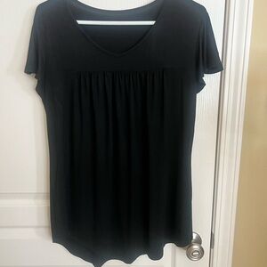 Elegant Black Short Sleeve Women's Top